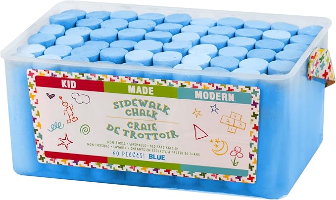 Kid Made Modern 60 Count Pack of Sidewalk Chalk – Blue