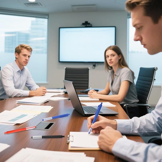 Pens Bulk, 50 Pcs Retractable Ballpoint Pens Medium Point (1.0mm) Rollerball Pens for Smooth Writing Women Men Gifts, (20Black&20Blue&10Red Ink) for Journaling School and Office Supplies Use