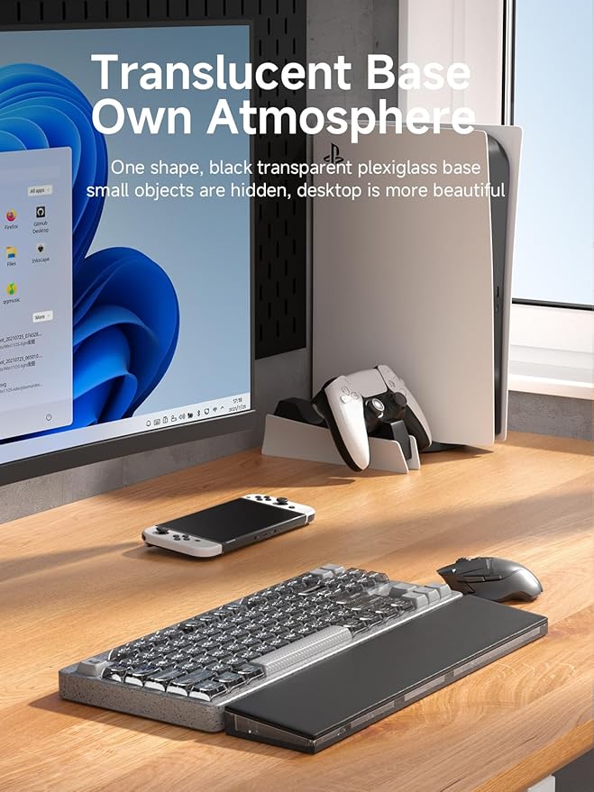 Hagibis Keyboard Wrist Rest Pad with Partition Storage Case, Magnetic Top Cover Ergonomic Soft Memory Foam, Anti-Slip Rubber Base for Computer Keyboard, Laptop, Office, Home (Black Magnetic)