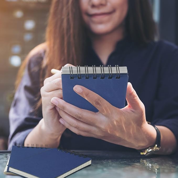 Tenceur 100 Pcs Pocket Notebook Bulk Small 3x5 Inch Spiral Notepads Mini Top Bound Notebook with Lined 120 Pages Ruled Memo Pads for Office College Nurse Essentials Back to School Gift (Blue)