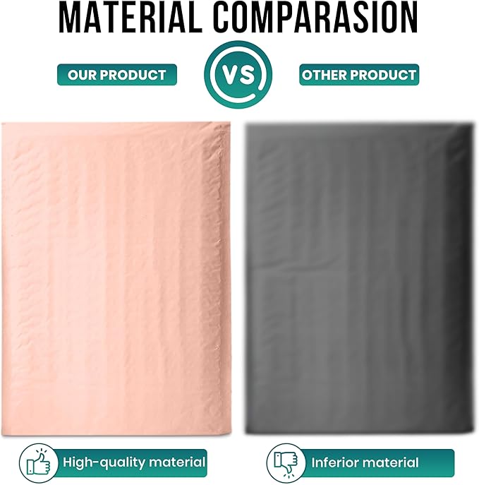 Levex - #000 4" x 8" [10 Pack] Light Pink Poly Bubble Mailers, Padded Envelope Mailers, Packing Envelope & Mailing Bags for Shipping