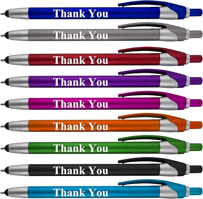 Personalized With your Custom Logo or Text Pens-Pack of 300- for Marketing, Parties, and Events, 2 in 1 Capacitive Stylus & Ballpoint Pen Compatible With Touchscreen Devices, Blue Ink, Orange Pens