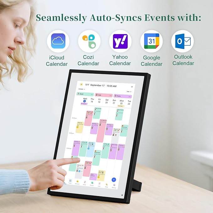 Smart Digital Calendar, 10.1" HD Smart Touch Screen Home Interactive Electron Calender WiFi Planner,Meal Schedule, Duty Chart,Achievement Rewards- Built-in Digital Photo Frame Function