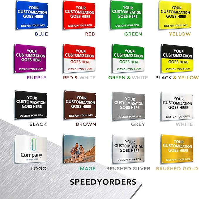 SPEEDYOOKS Custom Outdoor Metal Sign, Personalized Aluminum, Customized Safety, Business, Waterproof - White Aluminum (Green & White, 36x24 In)