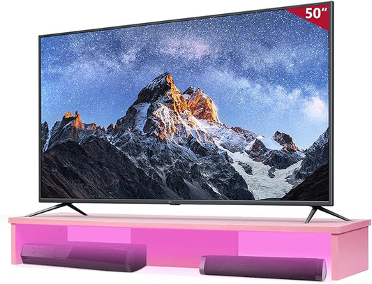 TV Riser Stand with LED Lights, 42.5" Super Large Monitor Stand Riser, Tabletop TV Stand Riser for Desk, Desk Shelf for Top of Desk, Desktop Organizer for Computer, TV, Laptop, Printer