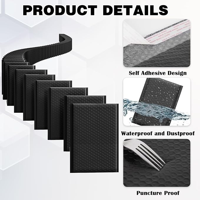 30 Pack 10x13 Inch Poly Bubble Mailers, Padded Envelopes with Self Seal Adhesive Strip, Waterproof Lightweight Mailing Shipping Bags for Thick Books Clothes Holiday Gifts Business Packaging