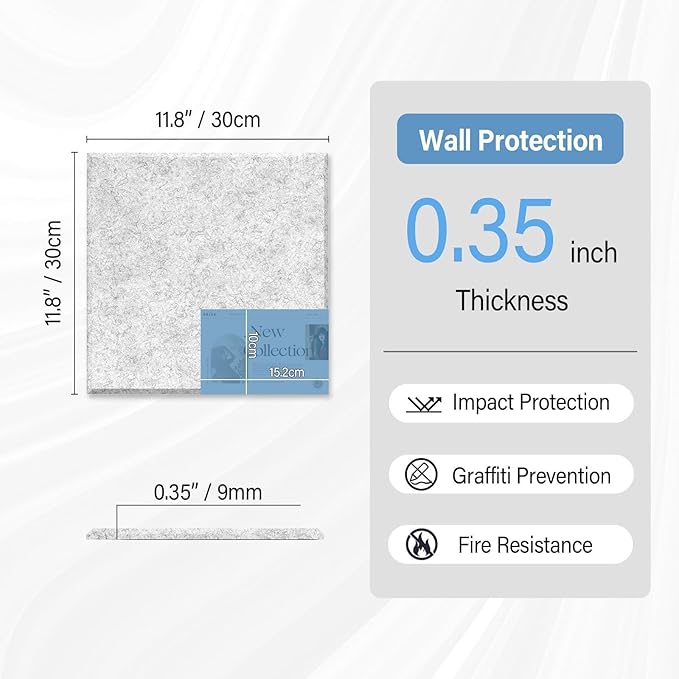 Large Cork Boards for Walls – 48 x 36 Self Adhesive Felt Wall Tiles, Ideal for Office Wall Organizing Bulletin Board, Easy to Install Cork Boards Felt Board