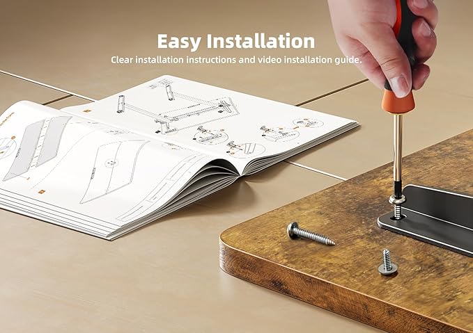 YDN Standing Desk with Keyboard Tray, 55 Inch Height Adjustable Desk, Brown Stand Up Desks for Home and Office, 55inch Rustic Brown