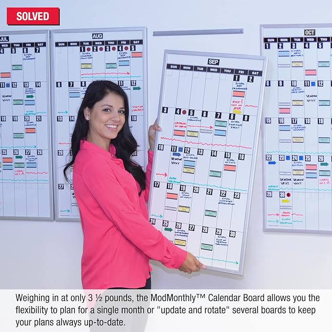 Ultimate Office Magnetic Dy-Erase Whiteboard Modular Monthly Planning Calendar (1 Each)