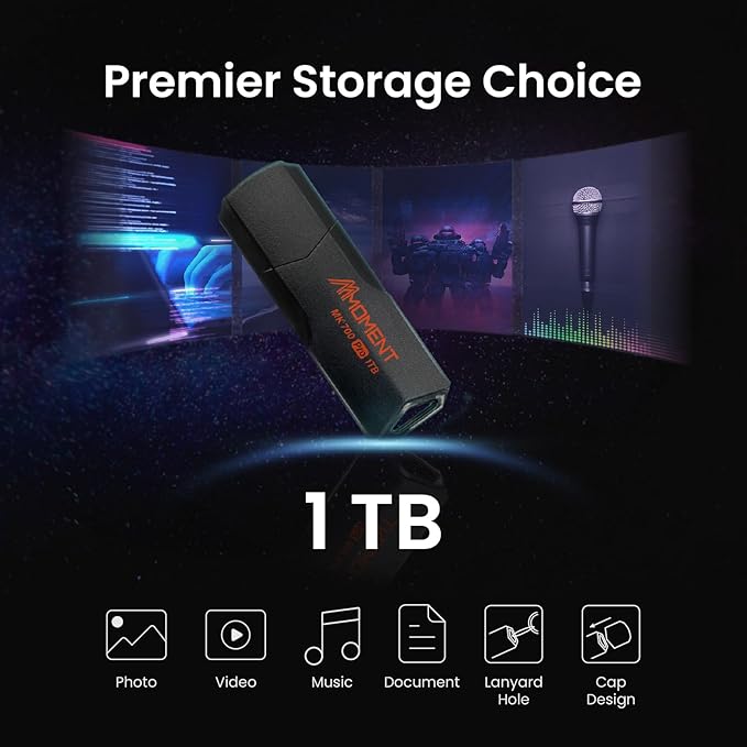 MMOMENT MK700 1TB USB 3.2 Gen2x1 Flash Drive, Read Speed up to 600MB/s, Write Speed up to 500MB/s,Thumb Drive
