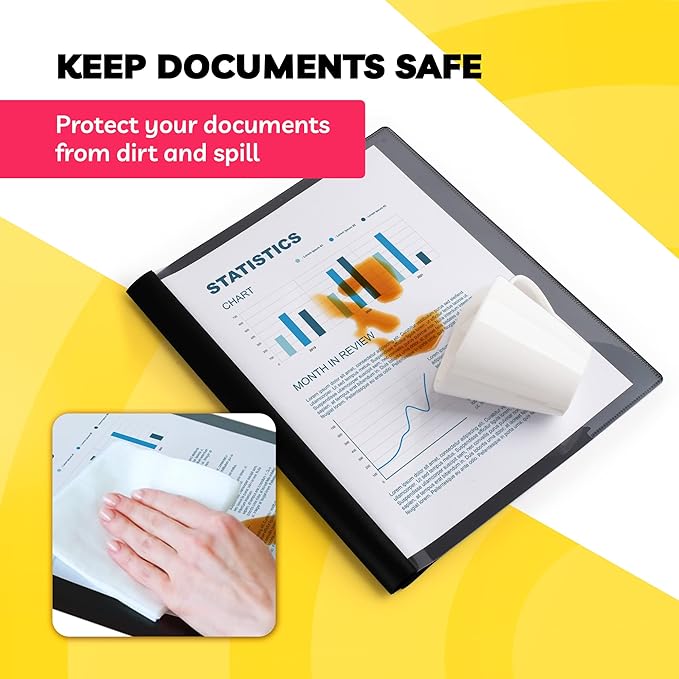 Report Covers - (Set of 10), 8.5 x 11 Letter Size, Clear Front Folders with 3-Prong Fasteners - Ideal for Presentations, Resumes & Keeping Your Documents Neat and Professional