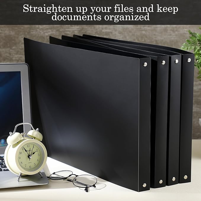 6 Pcs 11 x 17 3 Ring Binders Black 11" x 17" Round Ring Binders Large Folder for Pressboard Presentation, Reports, Proposals, Documents(0.5 Inch)