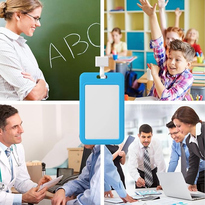 Custom Id Badge Holder Customizable Personalized Id Card with Photo Logo for Employee Work Office Staff Name Tag