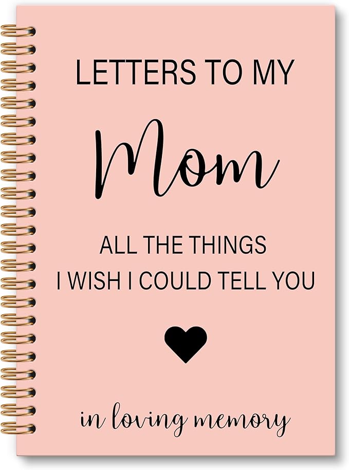 Memorial Gifts for Loss of Mom Grief Notebook Journal, Letters to My Mom in Heaven Journal, Sympathy Notebooks Gifts for Loss of Mom Women, In Loving Memory Sympathy Gifts, 6x8.2In（Pink）