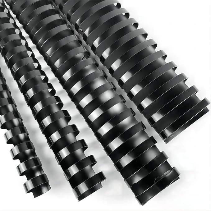 HOUYEE 40 Pack Multi-Size Ring Binding Combs: 5/8 Inch, 1 Inch, 1-1/2 Inch, Letter Size Black Plastic Spines