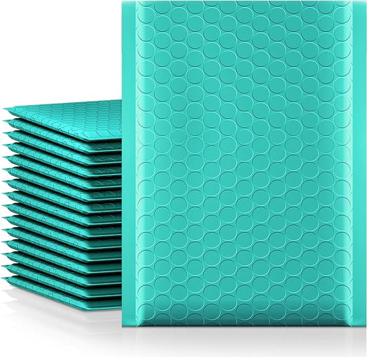 Fuxury Bubble Mailers 6x10" 100 Pack Teal Padded Envelopes Usable Size 6x9" Mailing Envelopes Bubble Padded Opaque Shipping Bags for Mailing,Packaging, Small Business, Boutique #0