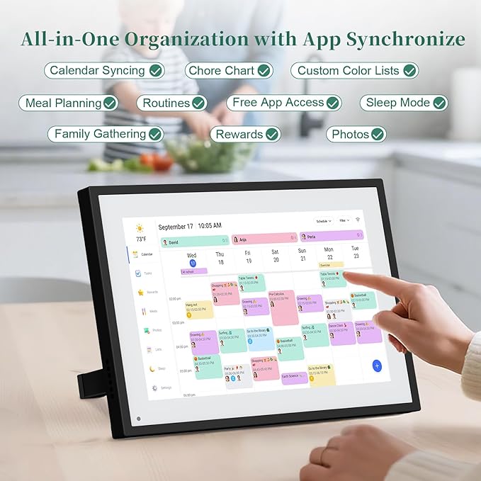 Smart Digital Calendar, 10.1" HD Smart Touch Screen Home Interactive Electron Calender WiFi Planner,Meal Schedule, Duty Chart,Achievement Rewards- Built-in Digital Photo Frame Function