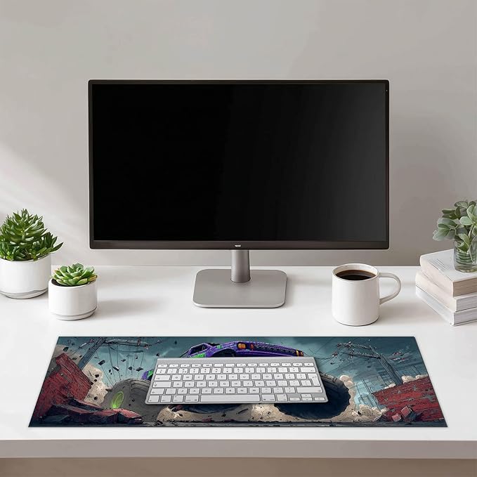 HOMETITUT Truck Gaming Mouse Pad XL Desk Pad 31.5 x 11.8 Inch Large Extended Keyboard Mat Computer Non Slip Waterproof Desk Mat for Office Gamer Accessories Home Setup