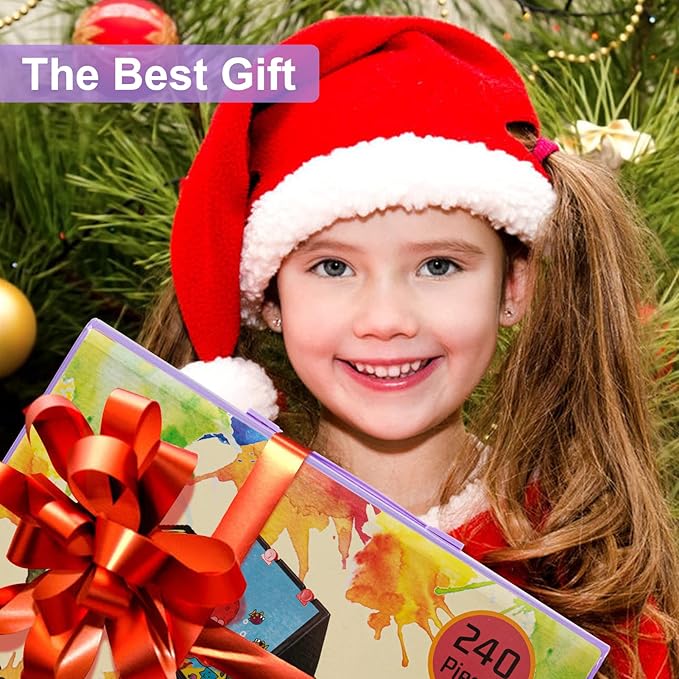 VigorFun Art Supplies, 240-Piece Drawing Art Kit, Gifts for Girls Boys Teens, Art Set Crafts Case with Double Sided Trifold Easel, Includes Sketch Pads, Oil Pastels, Crayons, Colored Pencils (Purple)