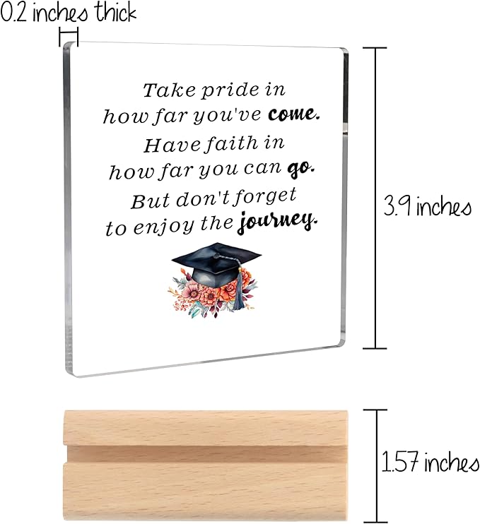 Graduation Gifts for Her Him, Cool Graduation Gifts Congratulations Gift Clear Desk Decorative Sign, Inspirational Gifts for Women Masters Degree College High School Graduation Gifts for Her Him