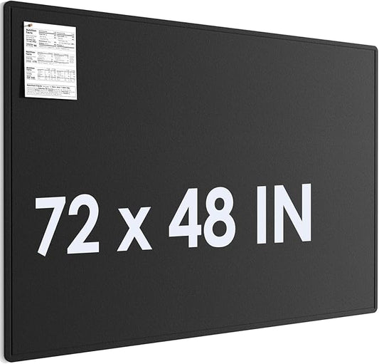 MaxGear Extra Large Bulletin Board 72" x 48", Foldable Felt Board Vision Board Supplies, Cork Board for Office, Home, School, Small Pin Boards for Walls Decorative Display Board Black