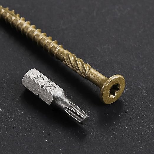 #10 * 2-1/4" Deck Screws, (180pcs) 2 lbs.Exterior Wood Screws, Rust Resistant epoxy Coated, Bronze, T25 Star Bit