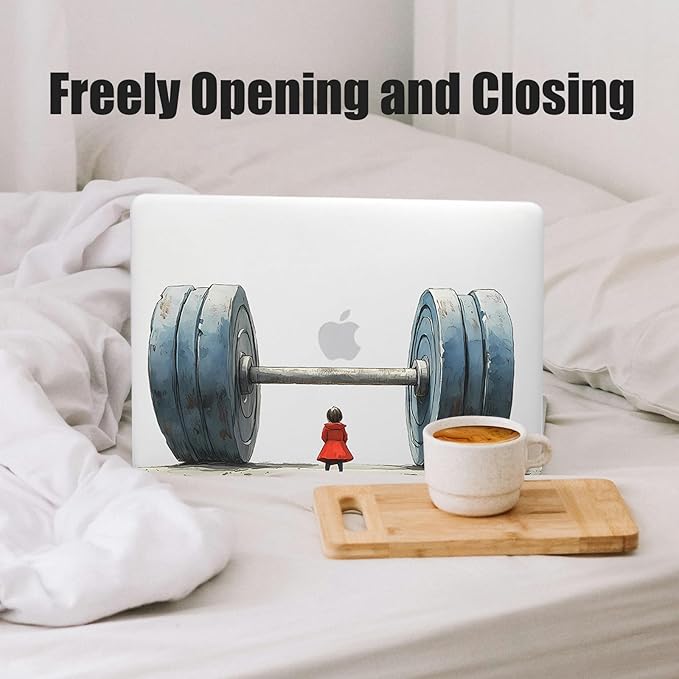 DTangLsm Compatible for MacBook Air 13 inch Case 2025 2024 2023 2022 M4 M3 M2 A3240 A3113 A2681, Smooth Plastic Hard Shell Protective Cover for MacBook Air 13.6 Laptop Case+Keyboard Cover, Big Barbell