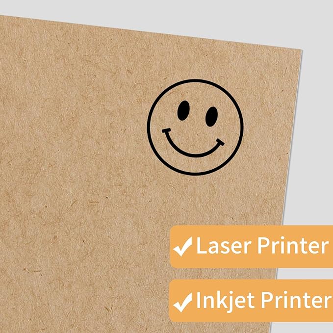 Kraft Sticker Paper Labels, 30 Sheets, Laser/Inkjet Printing - Letter Size (8.5 x 11)