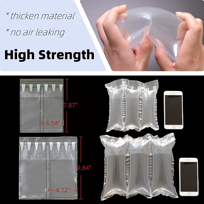 Air Pillows for Shipping with Pump Packaging Air Bags 300 Count Inflatable Packing Materials for Moving Shipping Supplies Box Filler, Purse Stuffers for Shape 4.72" x 9.84", 118 ft