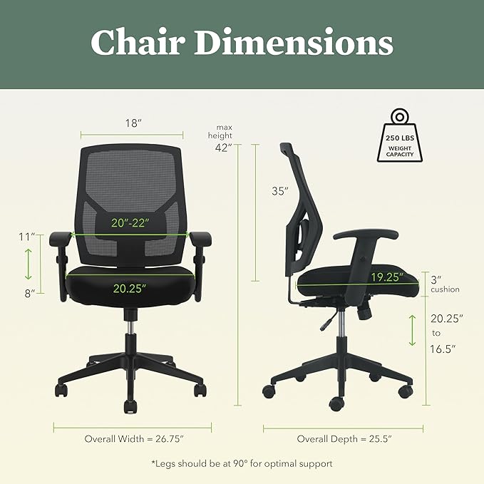 HON Crio High Back Task Chair, Ergonomic Office Chair with Adjustable Arms and Back Support, Lumbar Support, 360 Swivel, Adjustable Center-Tilt Recline, for Computers, Desks, Home Office, Black