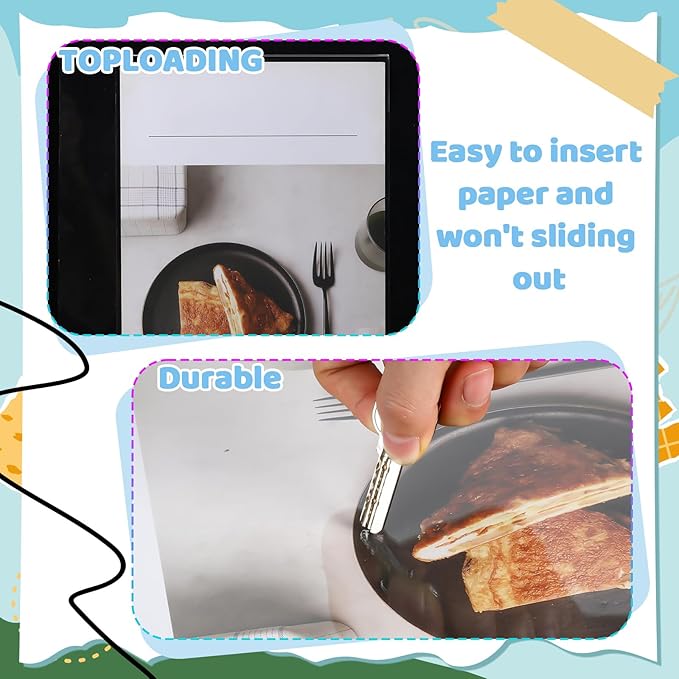 6 Pack Acrylic Wall Sign Holder 8.5 x 11 Rigid Magnetic Sign Holders with Magnet Strips and Adhesive Strips Clear Document Frames Clear Rigid Print Protectors for Office, Home