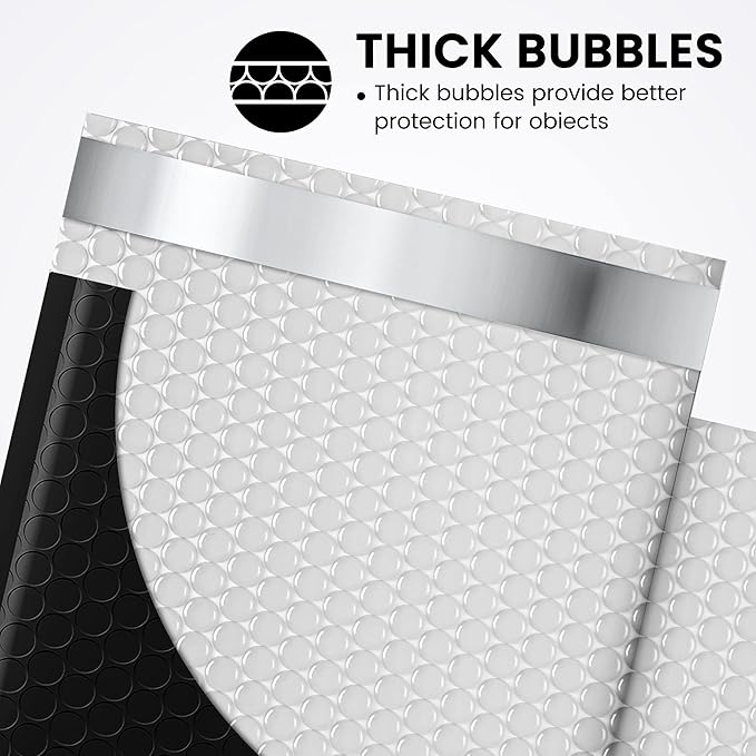 Fuxury Bubble Mailers 6x10“ 600 Pack Black Padded Envelopes Usable Size 6x9" Thick Mailing Envelopes Bubble Padded, Shipping Bags for Mailing,Packaging, Small Business, Boutique, Bulk #0