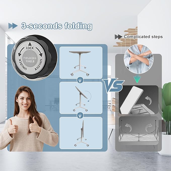 6Pack Folding Conference Room Table, Modern Conference Tables with Silent Wheels, Large Rectangular Mobile Training Tables for Office Classroom, Foldable Modular Seminar Table White (L55.1in)