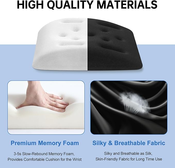 Upgraded Wrist Rest for Laptop, Ergonomic Memory Foam Laptop Wrist Pads for Computer Keyboard, Wrist Support Cushion for Typing (Black)