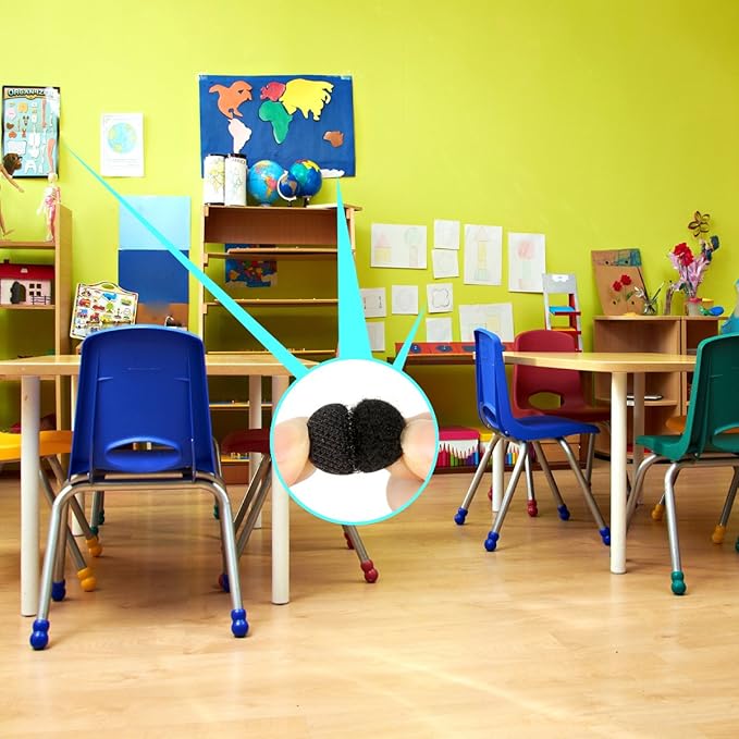 Self Adhesive Dots, Strong Adhesive 400pcs(200 Pairs) 0.59 inch Diameter Sticky Back Hook Nylon,Loop Strips with Waterproof Sticky Glue Tapes for Classroom, Office, Home(Black)