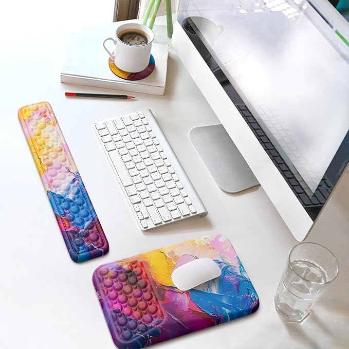 Ospelelf Ergonomic Wrist Rest for Computer Keyboard Pad, Large Arm Rest Wrist Support for Mouse, Relieve Wrist Pain, Multicolored