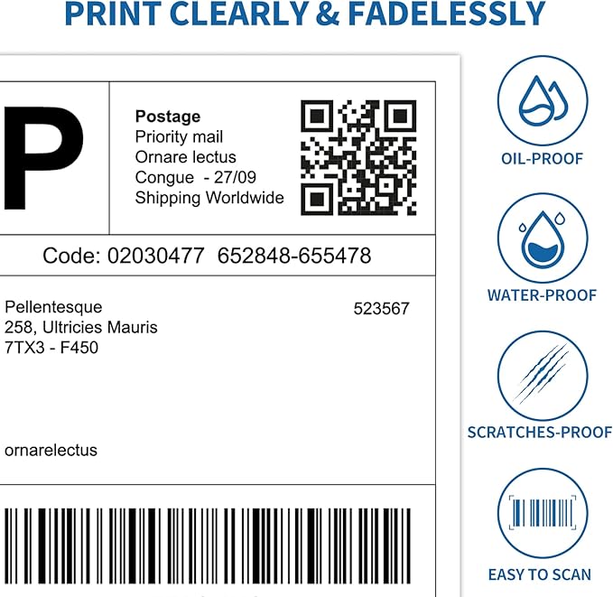 Half Sheet Shipping Labels - 8000 Counts, 8.5” x 5.5” Self Adhesive Shipping Label White Internet Mailing Labels 2 Per Page, Laser & Inkjet Printer Compatible [4000 Sheets 8.5” x 11”]