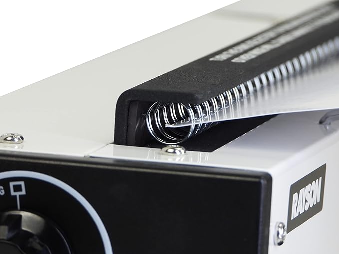 Rayson TD1202R Wire Binding Machine, 3:1 Pitch Round Hole Coil Binder Hole Punch, Compatible with Wire, Spiral, and Click Binding Spines, 32-Hole Punch, Punches 12 Sheets, Binds 120 Sheets