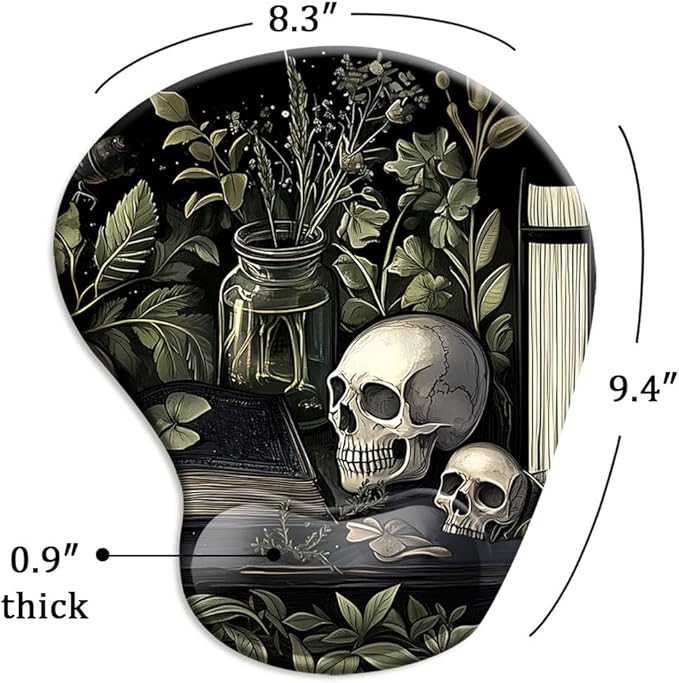 Ergonomic Mouse Pad with Wrist Support,Mouse Pad with Wrist Rest and Coaster Set,Office Supplies Non-Slip Mouse Pads for Desk, Non-Slip Comfortable,Goth