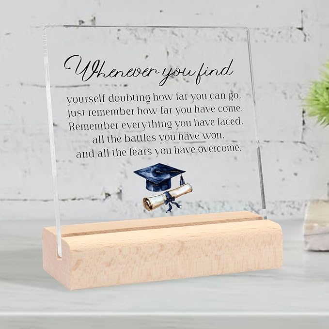 Graduation Gifts for Her, Inspirational Gifts for Women Masters Degree College High School Graduation Gifts for Her Him, Cool Graduation Gifts End of Year Student Gifts Acrylic Plaque