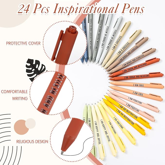 24 Set/48 Pcs Positive Affirmation Gift Set Gratitude Notebooks with Pens Small Bags Motivational Encouragement Notepads Daily Affirmations Journal for Women Stress Relief Self Care (Rainbow)