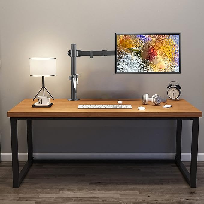 Suptek Single LED LCD Monitor Desk Mount Heavy Duty Fully Adjustable Monitor Stand for 1 / One Screen up to 27 inch