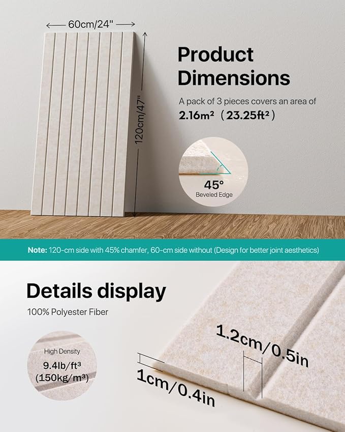 Soundsbay Large Cork Board, 71" x 47" Bulletin Board, 3 Pack Felt Wall Tiles Self-Adhesive, Pin Board for Walls Office Home Classroom Decor