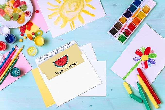 ValBox 200 Qty A7 Invitation Envelopes 5 x 7, 120GSM White Kraft Paper Envelopes for 5x7 Cards, Self Seal, Weddings, Invitations, Baby Shower, Stationery, Office, 5.25 x 7.25 Inches