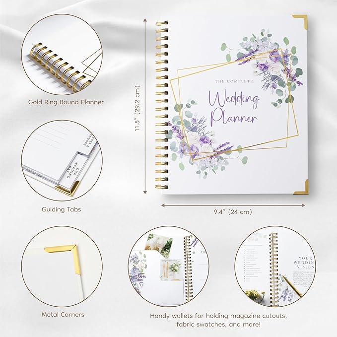 Your Perfect Day Wedding Planner Book and Organizer - Wedding Planner Book - Bridal Planning Binder with Countdown Calendar - Bride Gifts - (Lavender Haze)