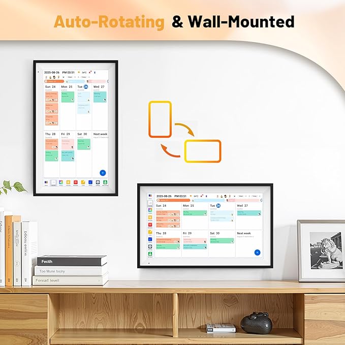 Digital Calendar 15.6" Smart Calendar&Chore Chart, 1920*1080 Interactive Touchscreen Electronic Calendar for Family Schedules, 64GB Wifi Meal Planner, Wall&Desk Mountable, 2025 Calendar-Black