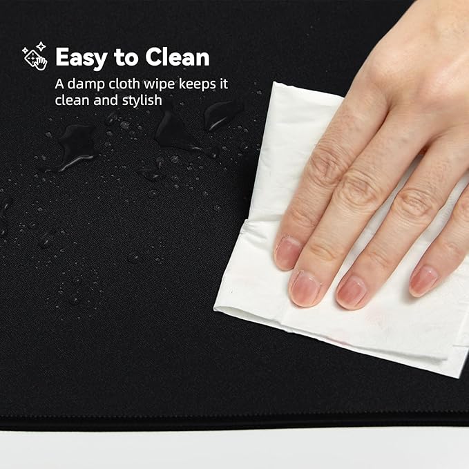 Large Gaming Mouse Pad with Durable Stitched Edges, Non-Slip Rubber Base, Big Computer Keyboard Mouse Mat Desk Pad for Home Office Gaming Work, 31.5"x11.8"x0.08", Black