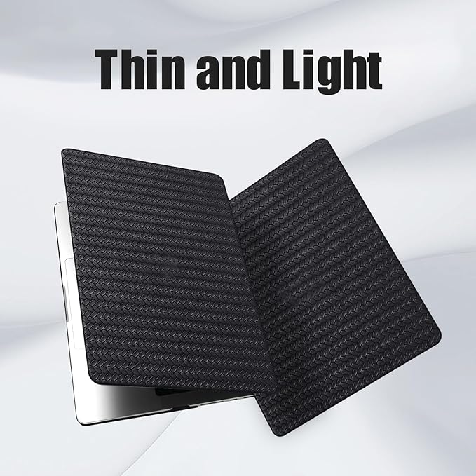 DTangLsm for Woven MacBook Air 13 inch Case M4 2025 2024 2023 2022 A3240 M3 A3113 M2 A2681, Woven Fabric Elegant Texture Leather Hard Shell Cover for MacBook Air 13.6 inch Case & Keyboard Cover, Black