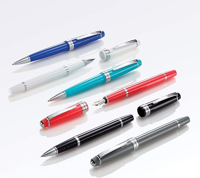 Cross Bailey Light Refillable Rollerball Pen Presented in a Everyday Gift Box - Medium Point, Black Ink, Polished Gray
