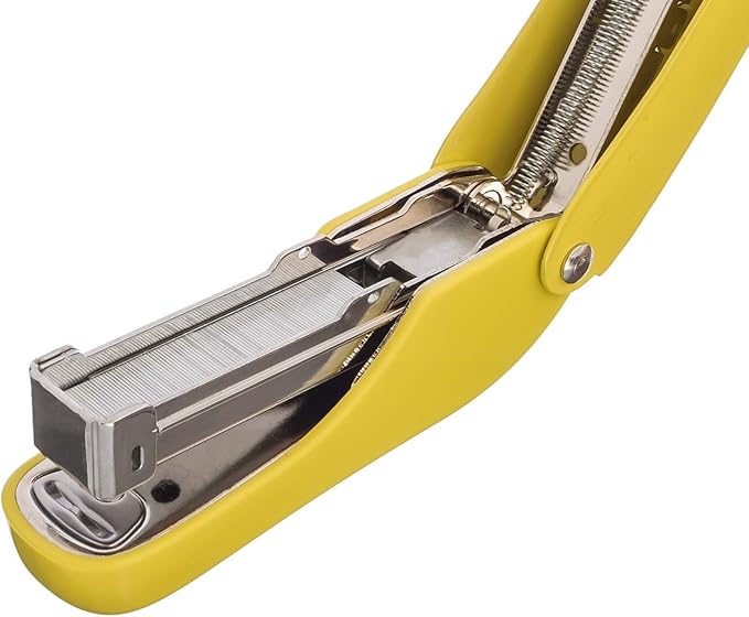 Praxxis Pro Office Supplies - Aria-Plus Half-Strip Mini Stapler - Durable, Compact, and Colorful Stapler for Office and Travel Use, Compatible with Standard 26/6 Staples, Yellow
